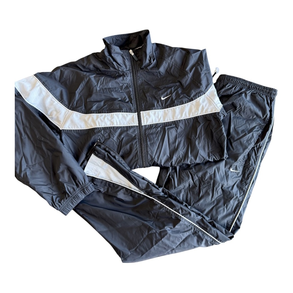 Vintage NIKE 2-piece Tracksuit Set Men’s Size L 90s Y2K Black/White Athletic